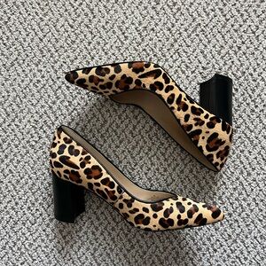 Leopard Block Heel Pumps